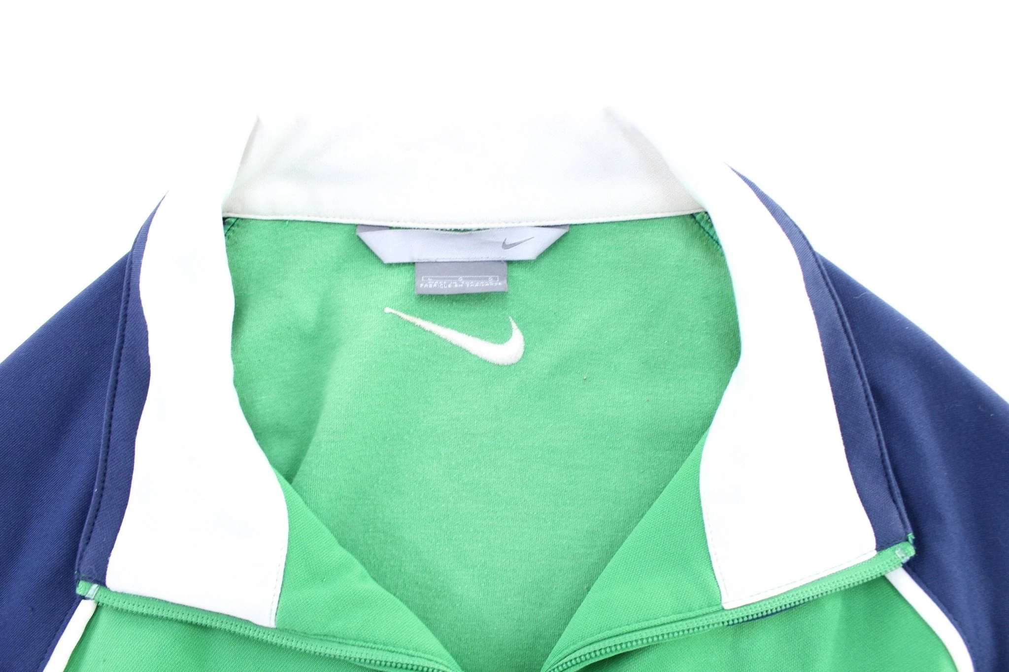 Y2K Nike Embroidered Logo Blue & Green Track Jacket - Image 4