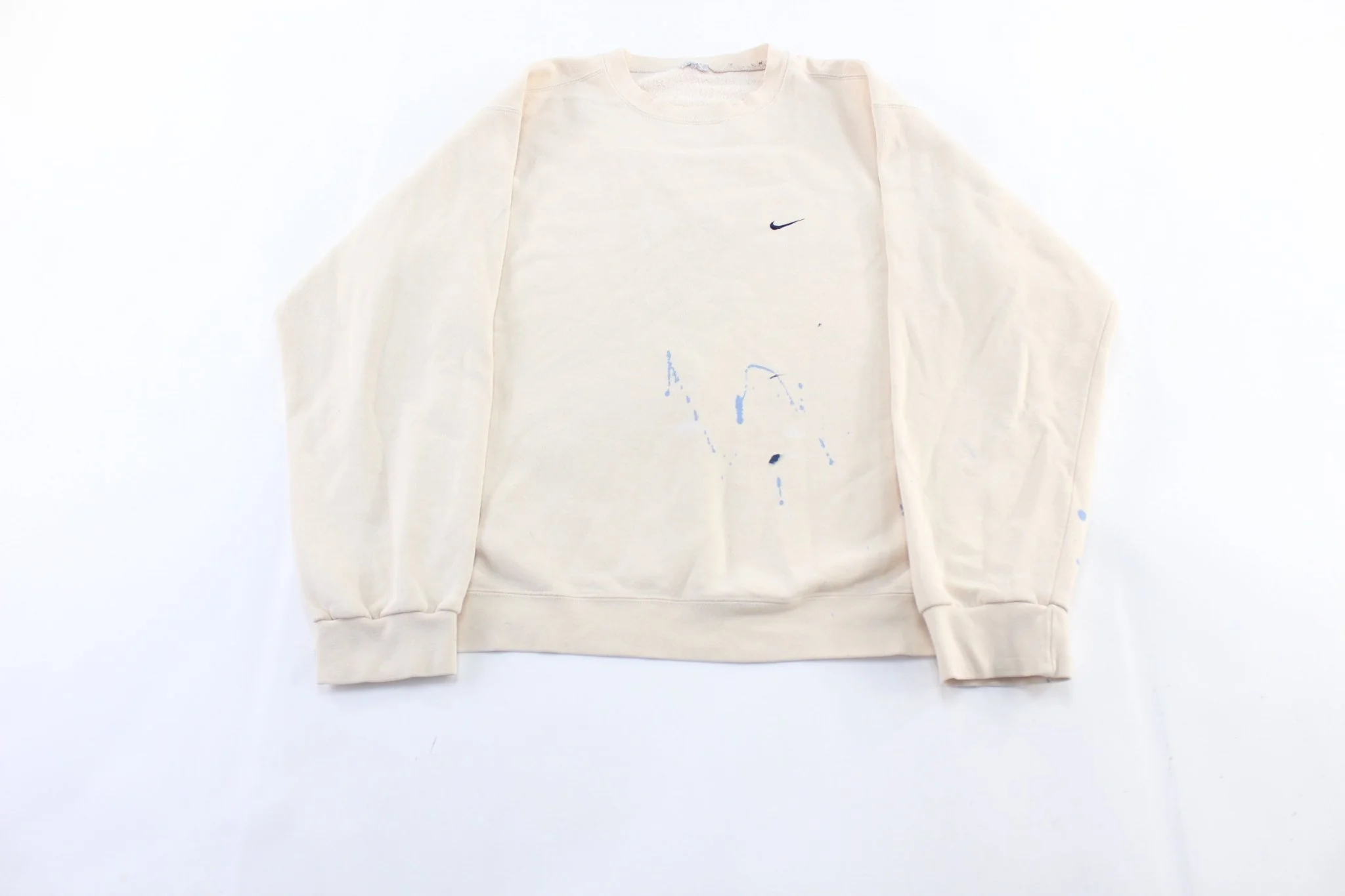 Y2K Nike Embroidered Logo Cream Sweatshirt