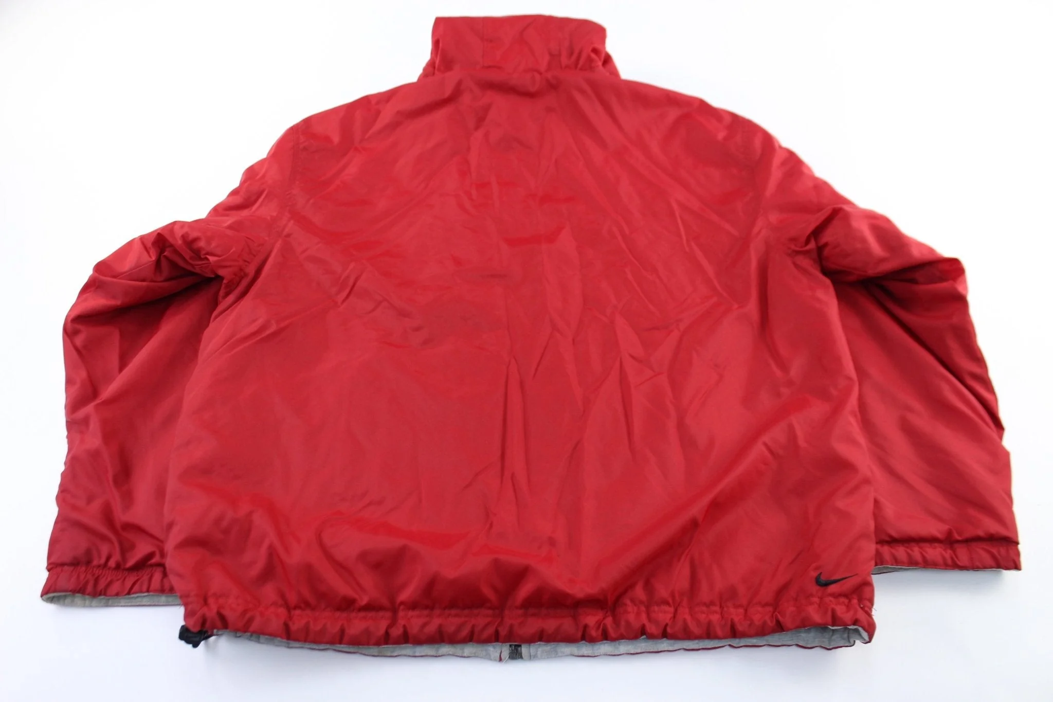 Y2K Nike Embroidered Logo Red & Grey Reversible Zip Up Jacket - Image 2