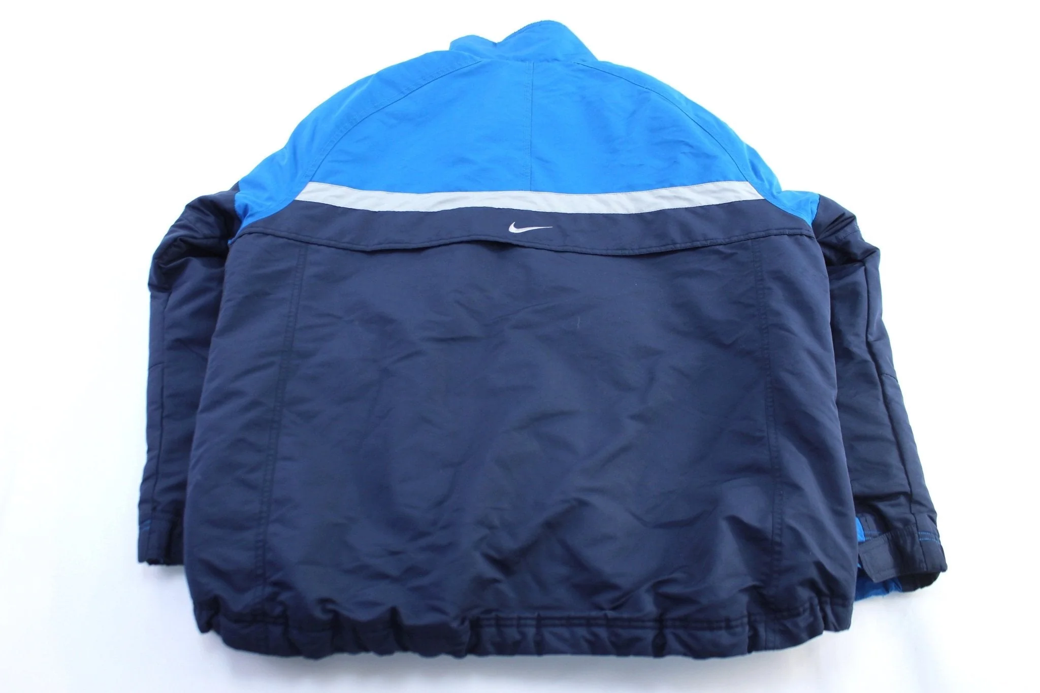Y2K Nike Embroidered Swoosh Logo Blue & Grey Zip Up Jacket - Image 2