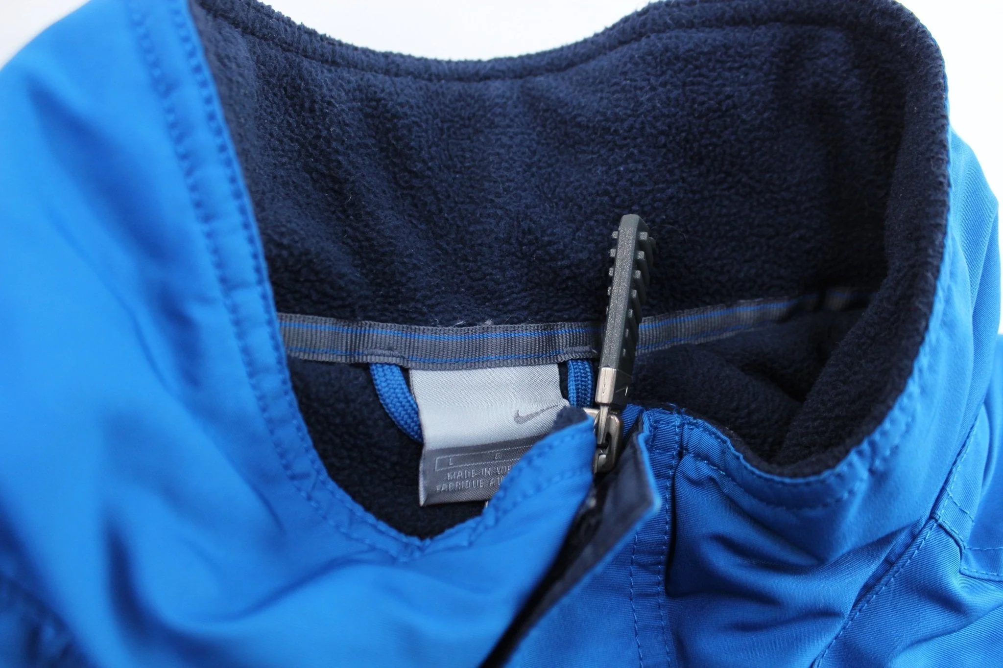 Y2K Nike Embroidered Swoosh Logo Blue & Grey Zip Up Jacket - Image 3