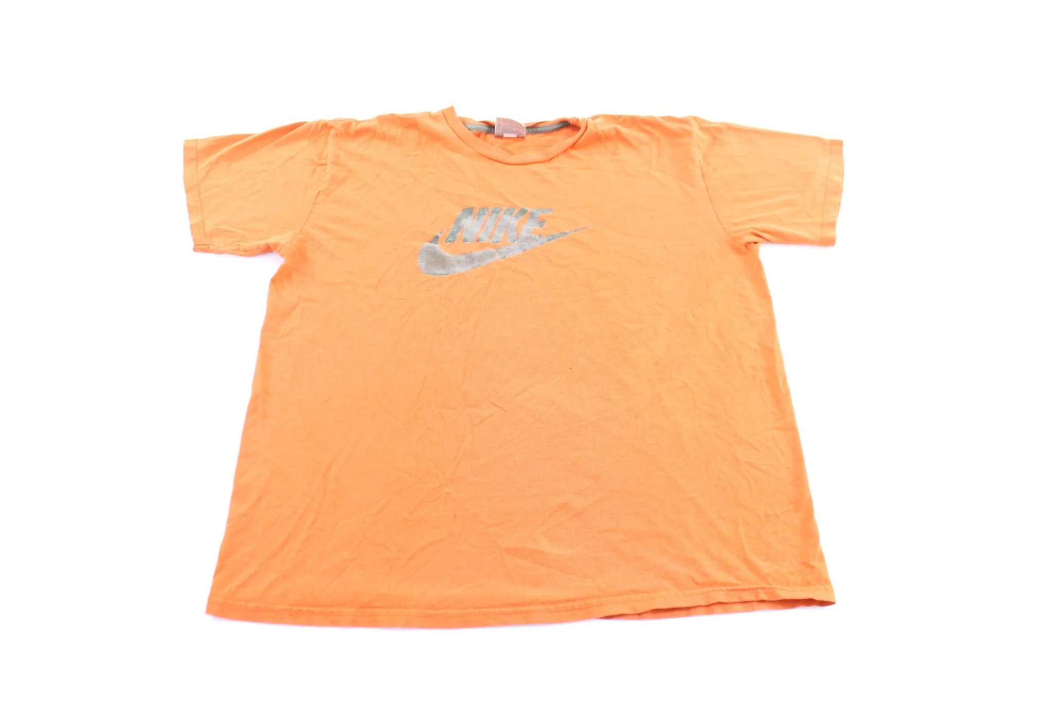 Y2K Nike Logo Orange & Grey T-Shirt