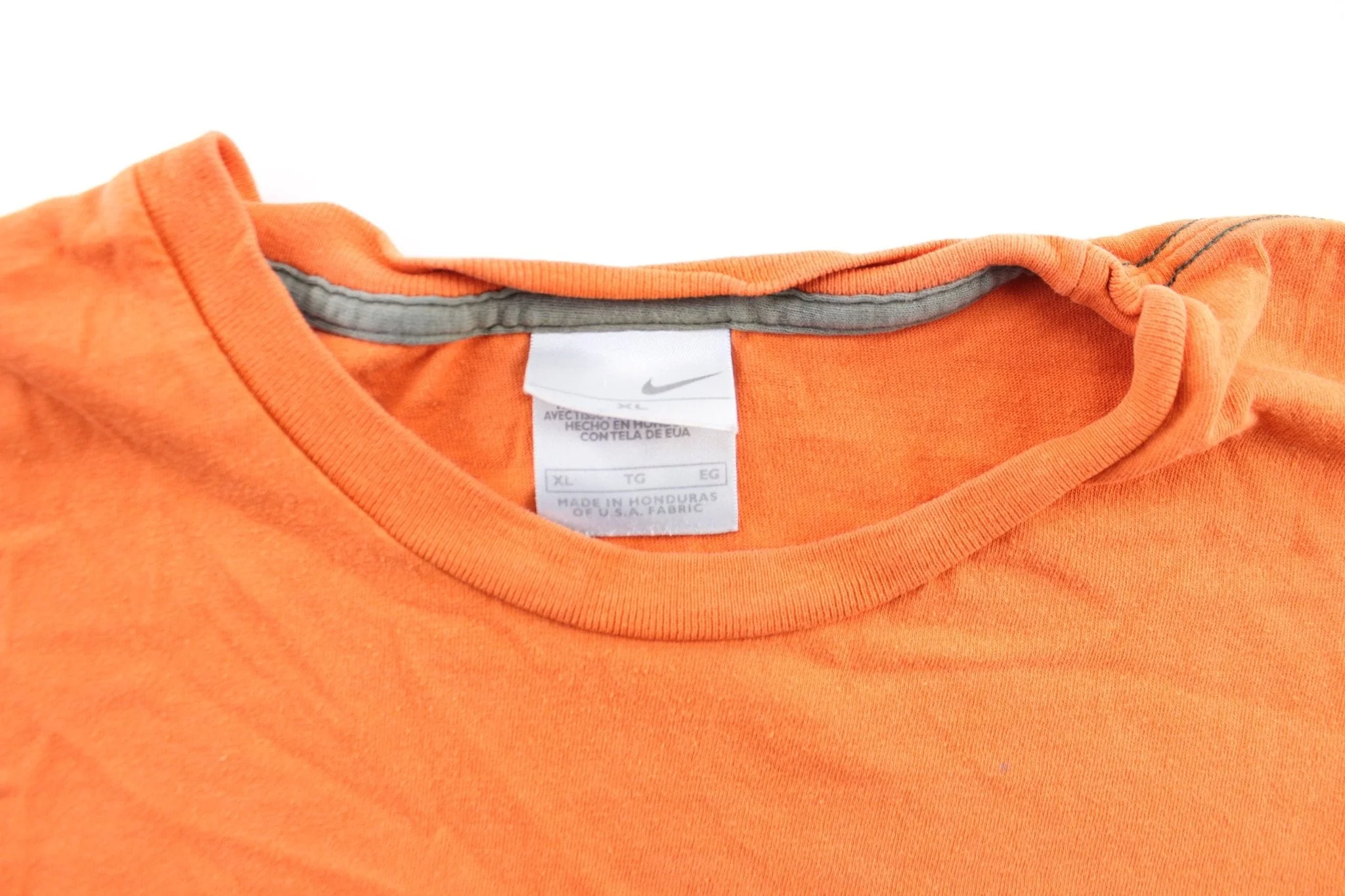 Y2K Nike Logo Orange & Grey T-Shirt - Image 3