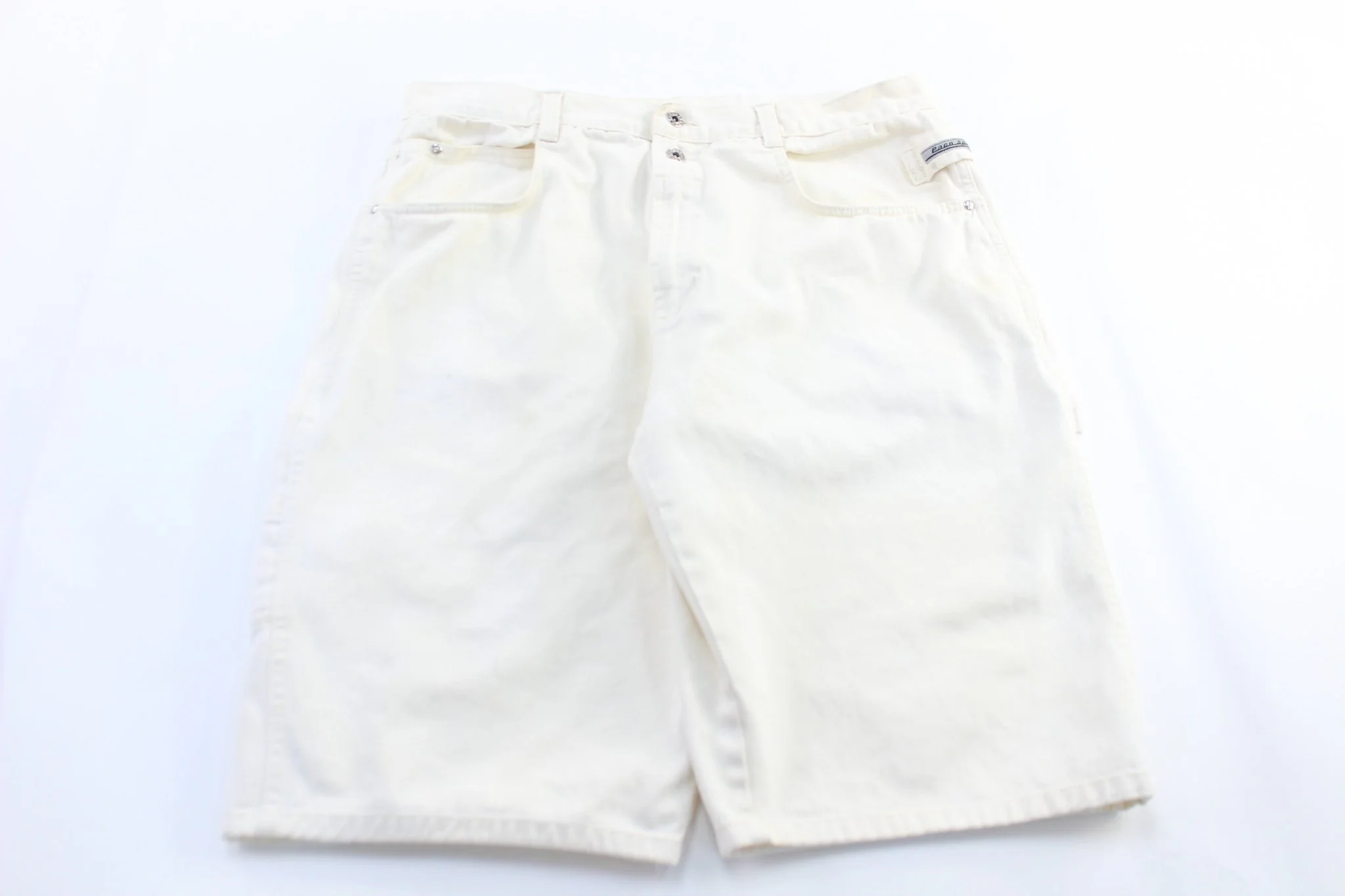 Y2K Paco Sport White Wash Shorts