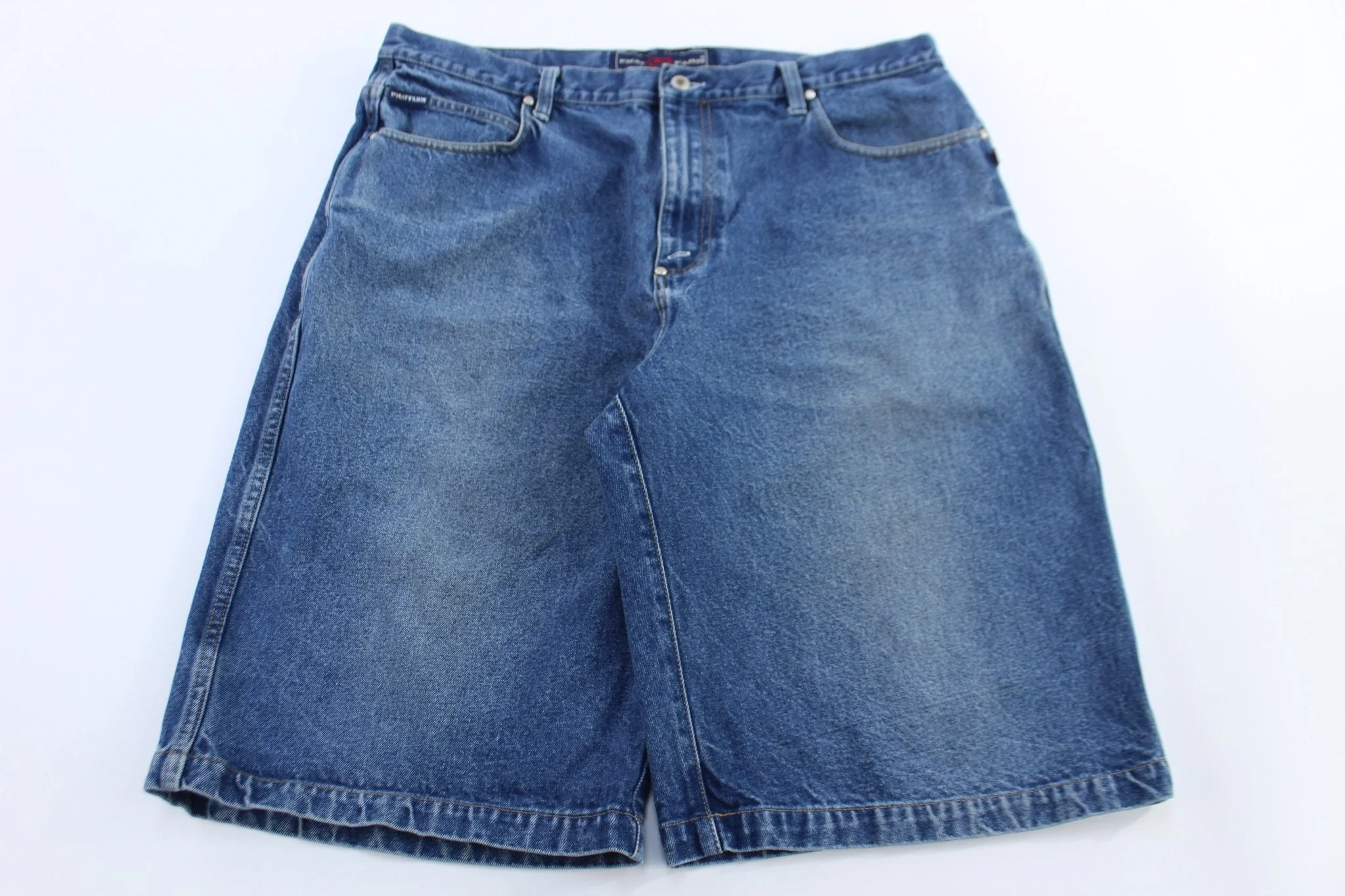 Y2K Phat Dark Wash Denim Shorts - Image 2