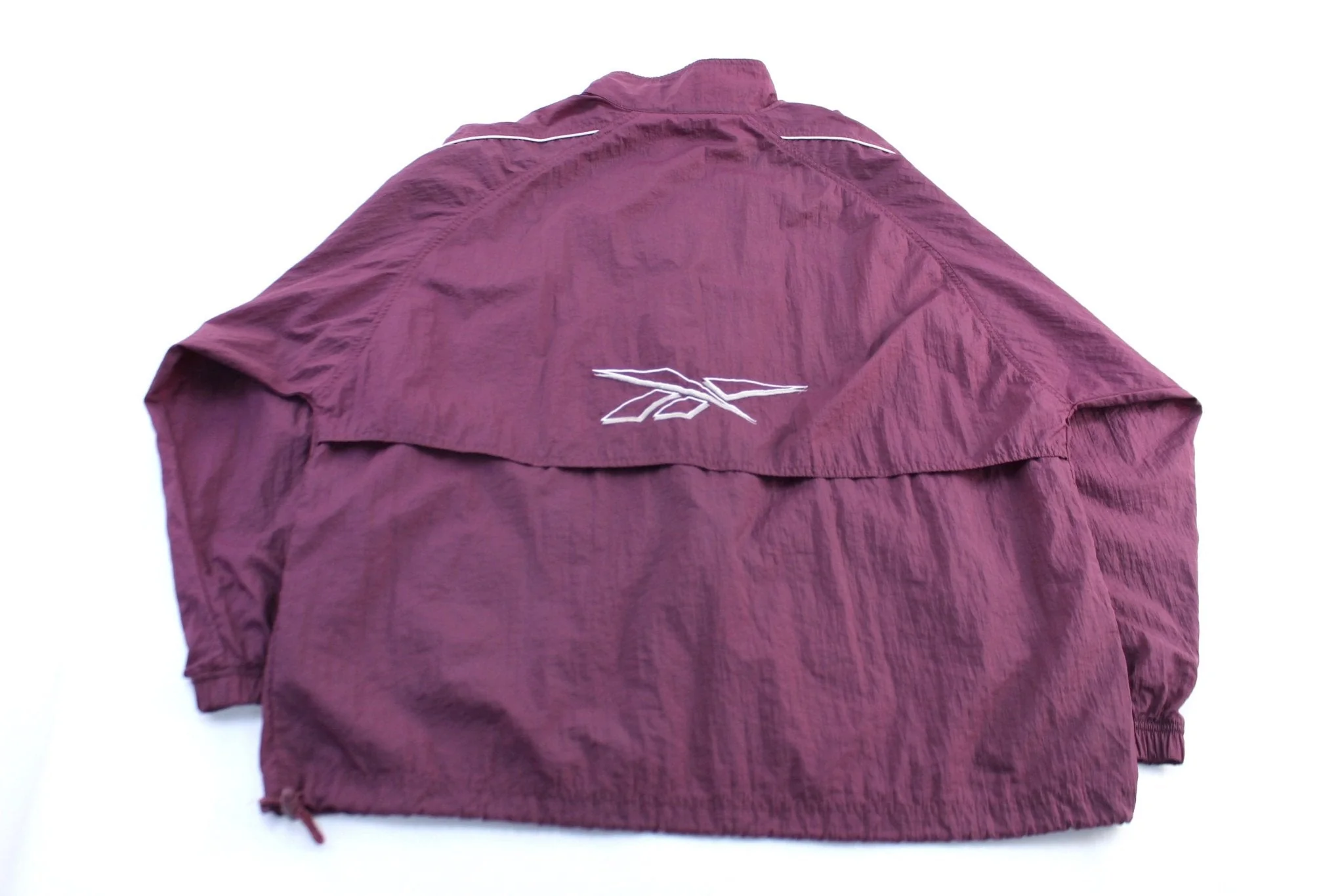 Reebok Embroidered Logo Maroon & White Zip Up Jacket - Image 2