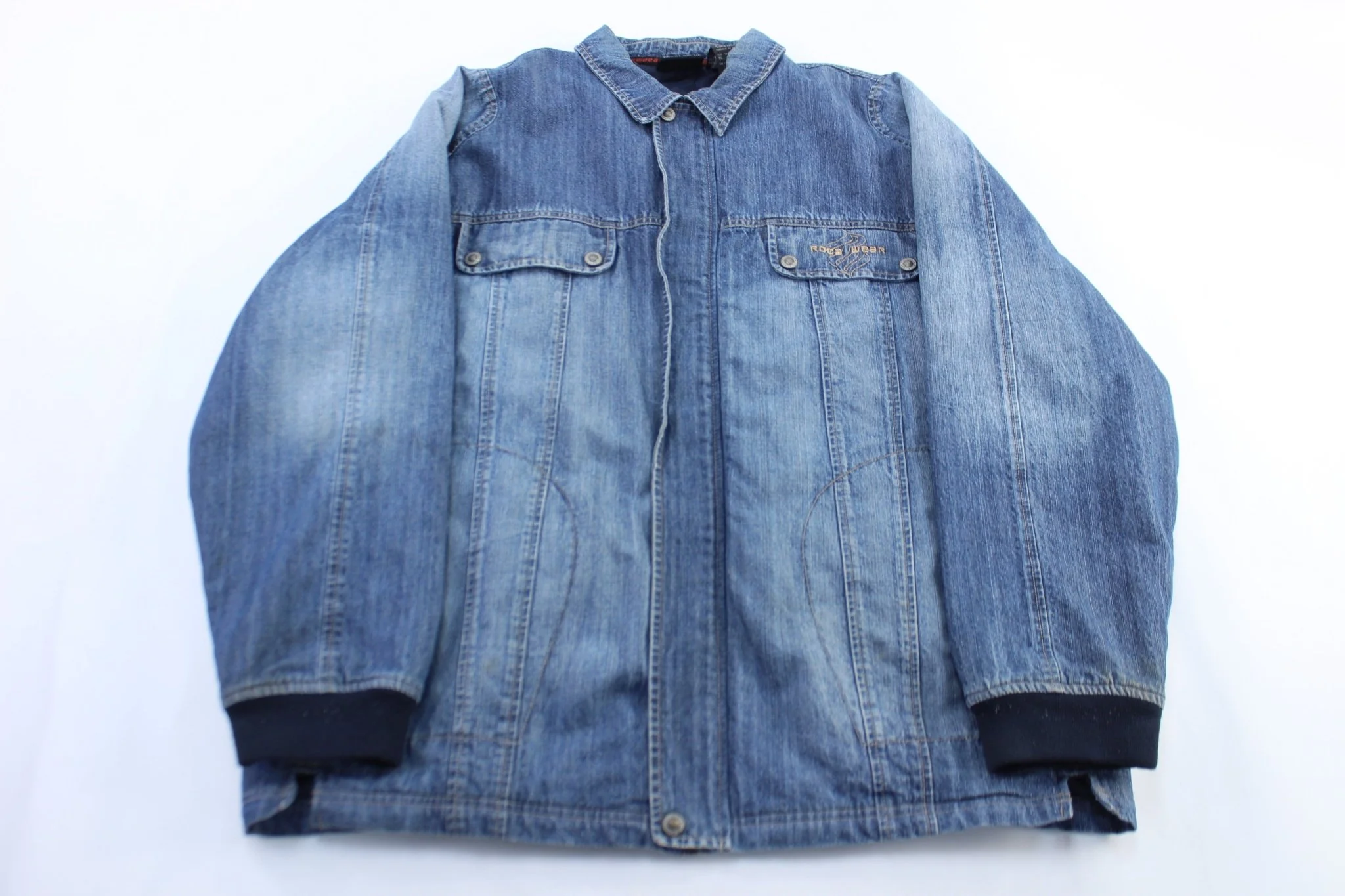 Y2K Rocawear Embroidered Denim Zip Up Jacket