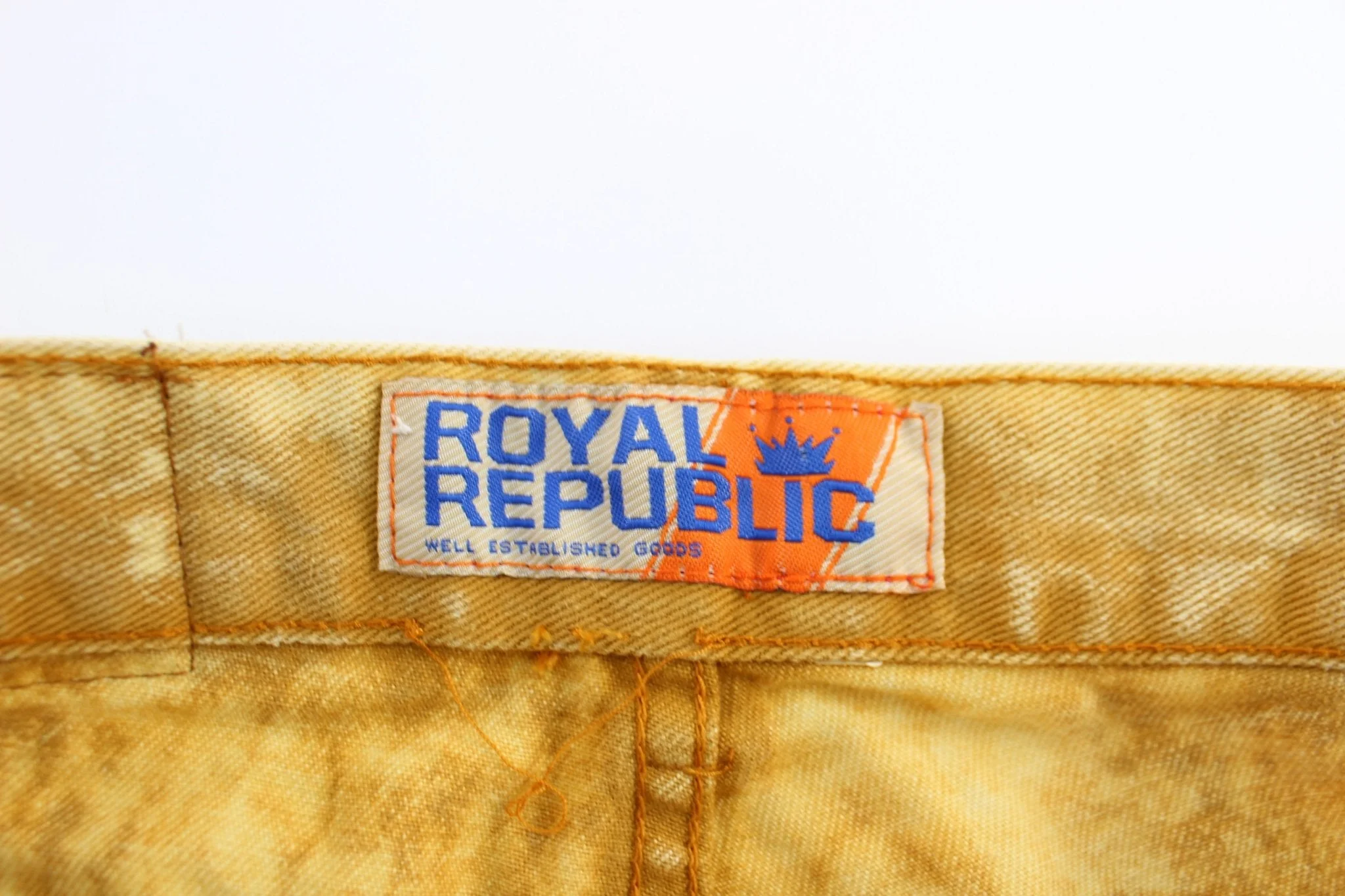 Y2K Royal Republic Yellow Denim Shorts - Image 3
