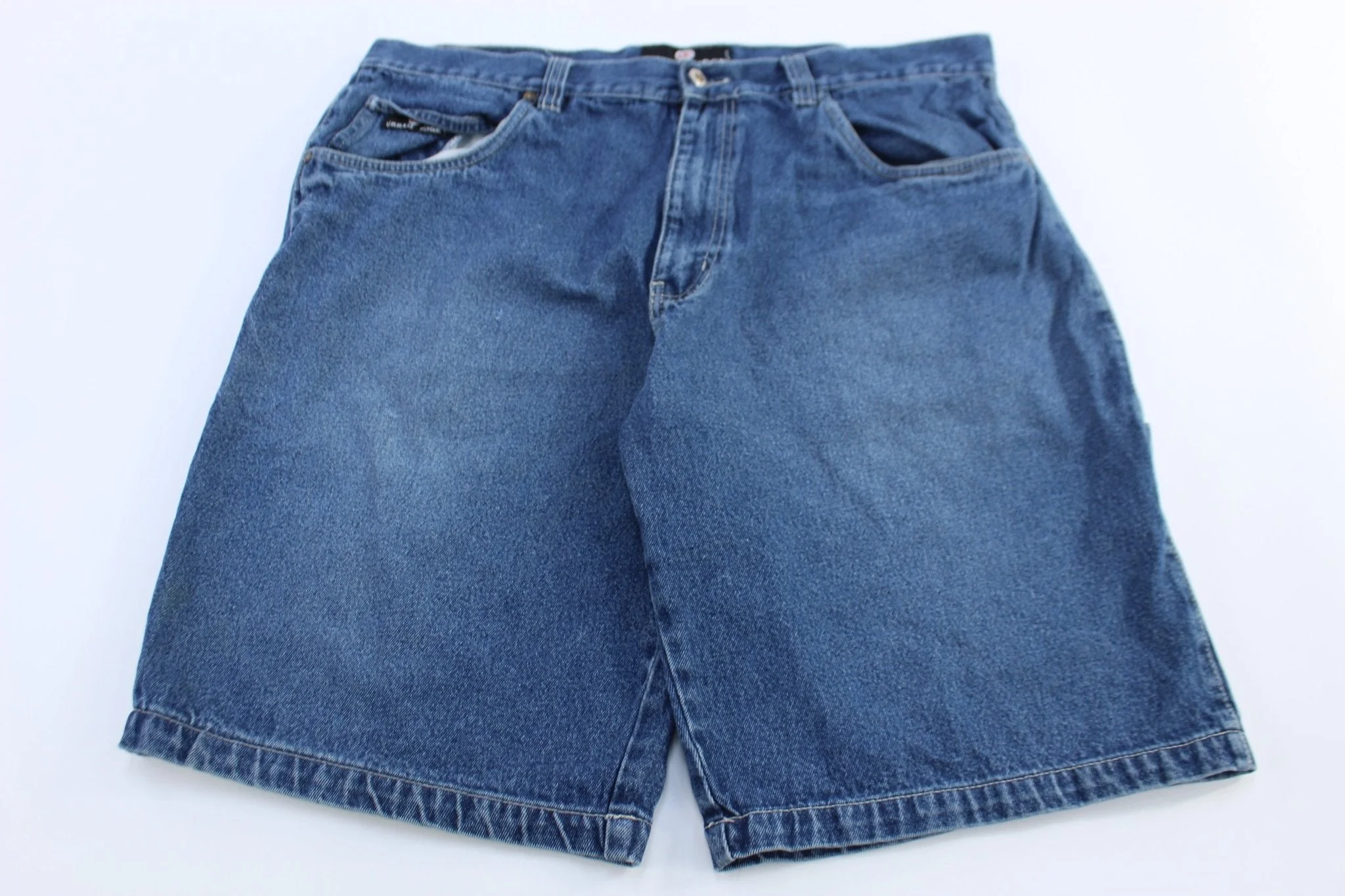 Y2K Urban Edge Dark Wash Denim Shorts - Image 2