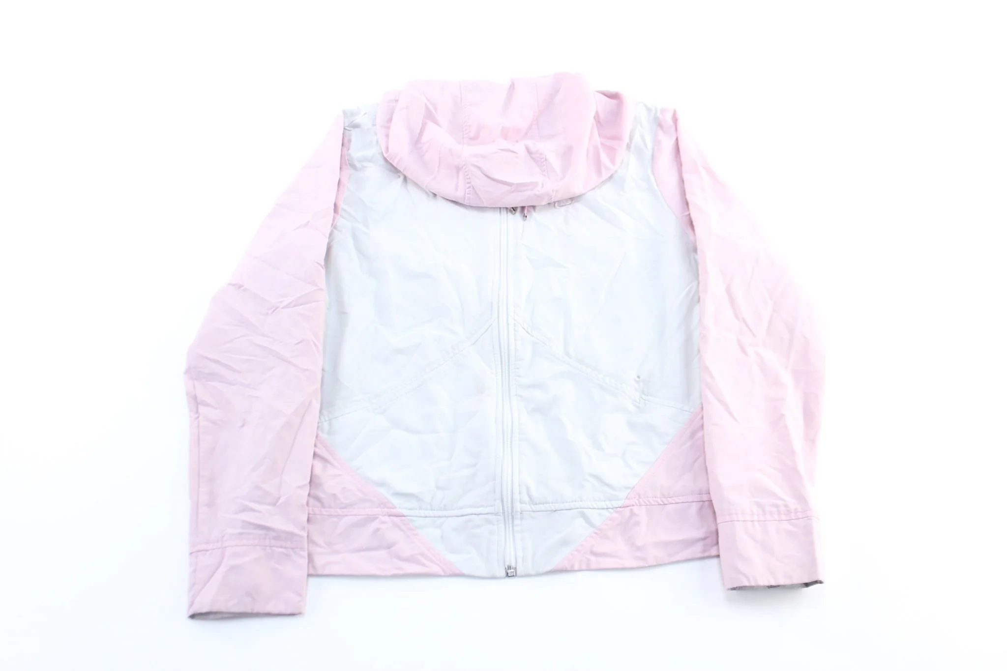 Y2K Women's Nike Embroidered Logo Pink & Grey Zip Up Jacket