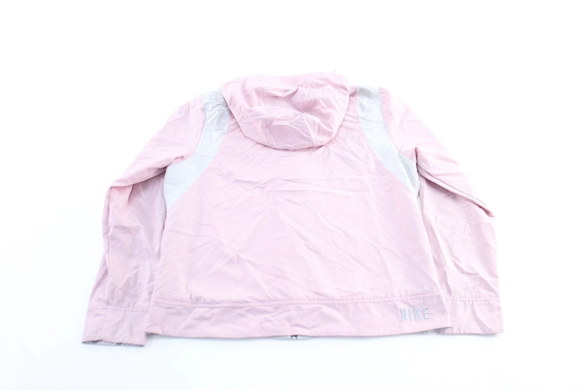Y2K Women's Nike Embroidered Logo Pink & Grey Zip Up Jacket - Image 2