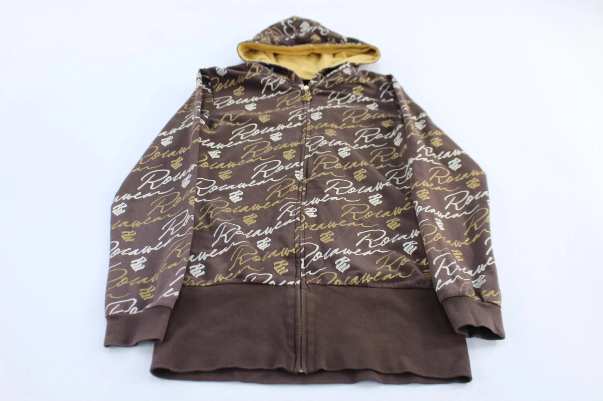 Y2K Women's Rocawear Brown & Gold Full Zip Jacket