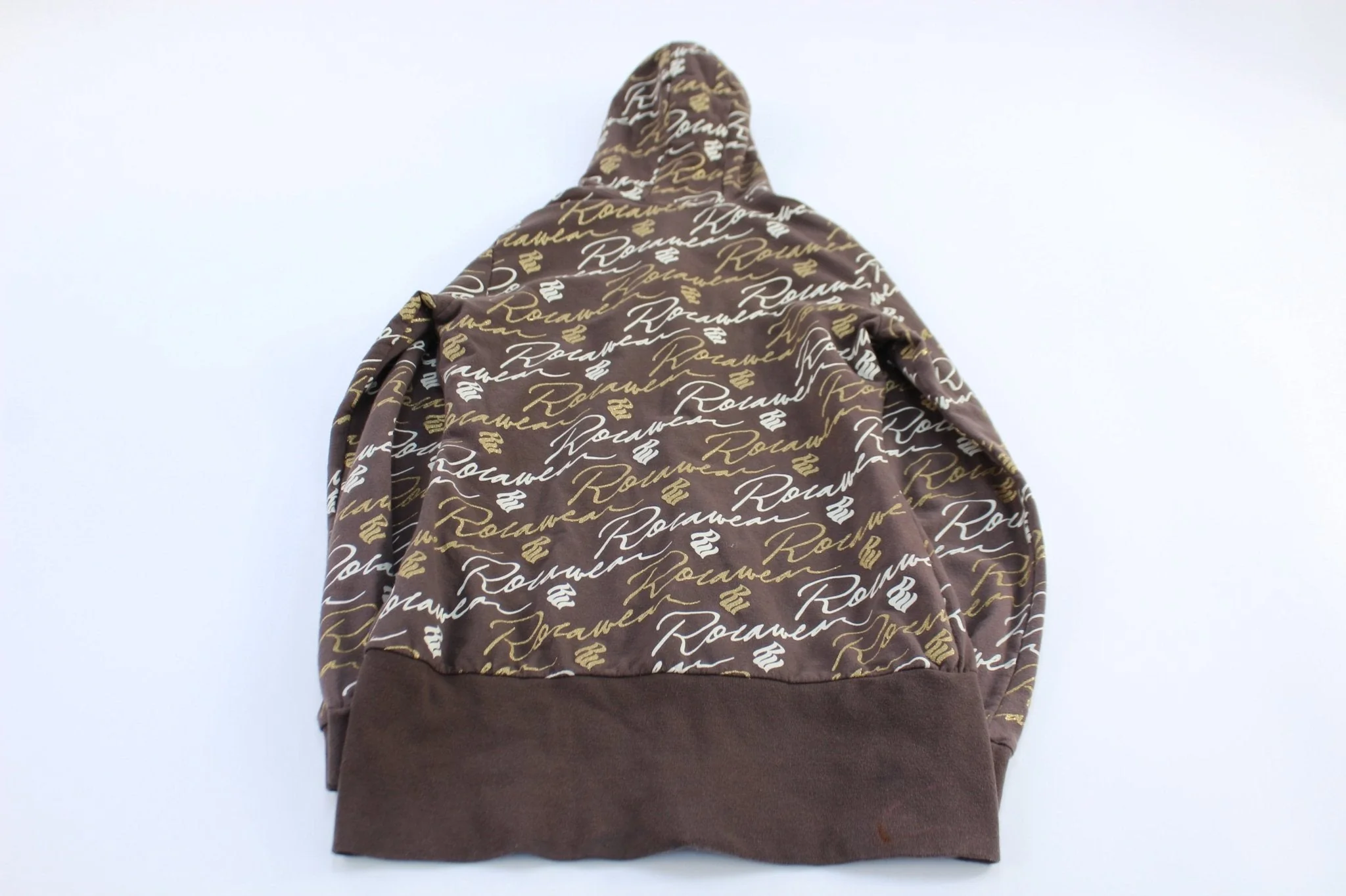 Y2K Women's Rocawear Brown & Gold Full Zip Jacket - Image 2
