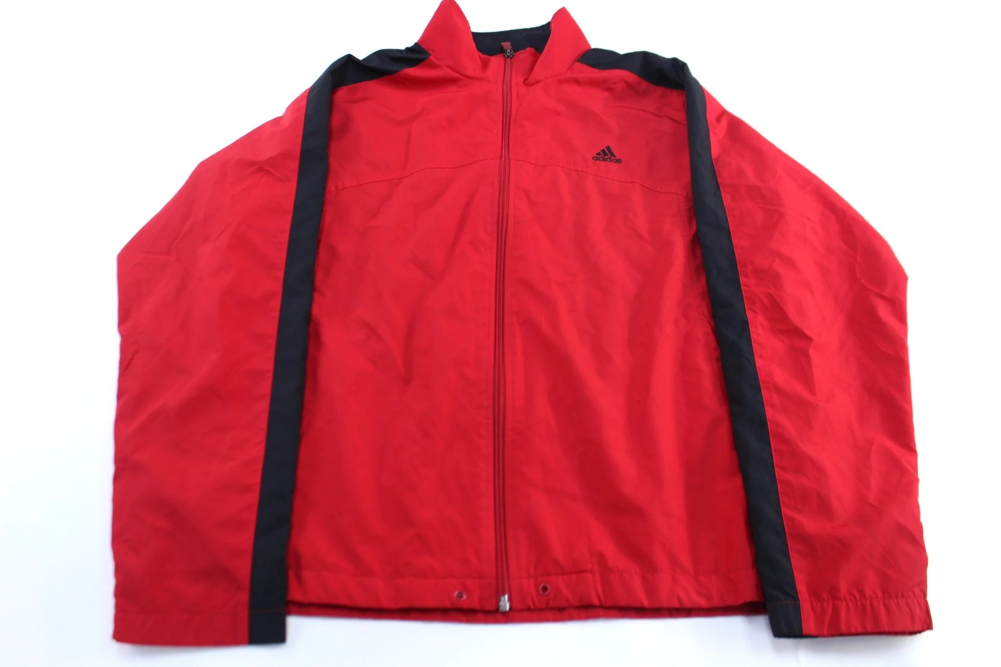 Women's Adidas Embroidered Logo Red & Black Zip Up Jacket
