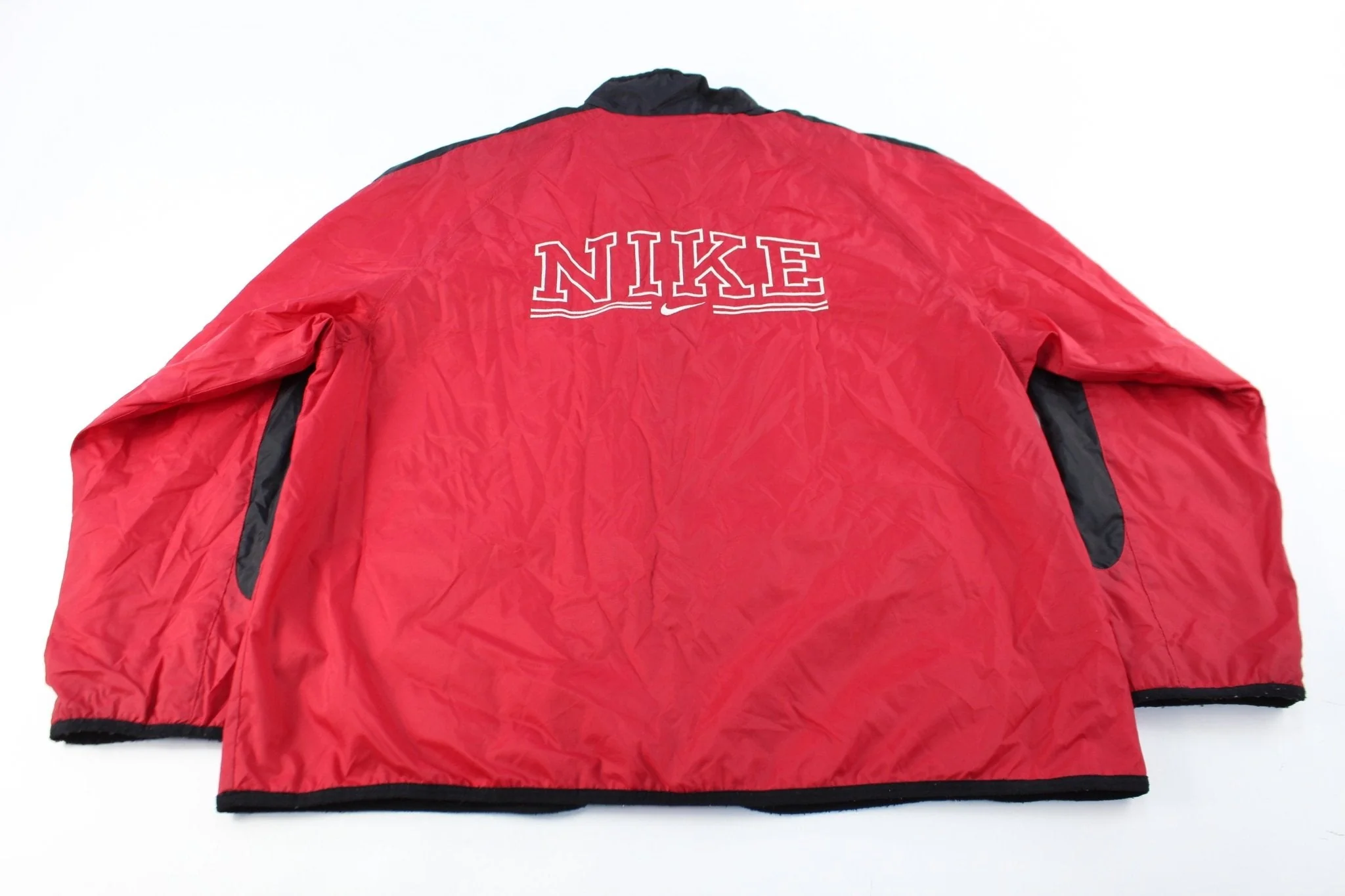 Nike Embroidered Logo Black & Red Zip Up Jacket - Image 2