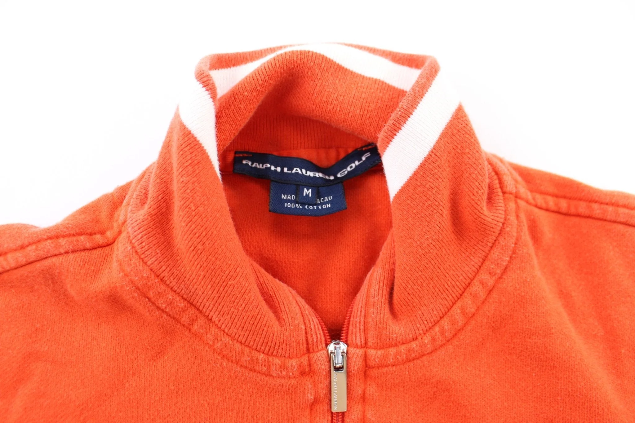 Youth Polo by Ralph Lauren Embroidered Logo Orange & White Zip Up Jacket - Image 3