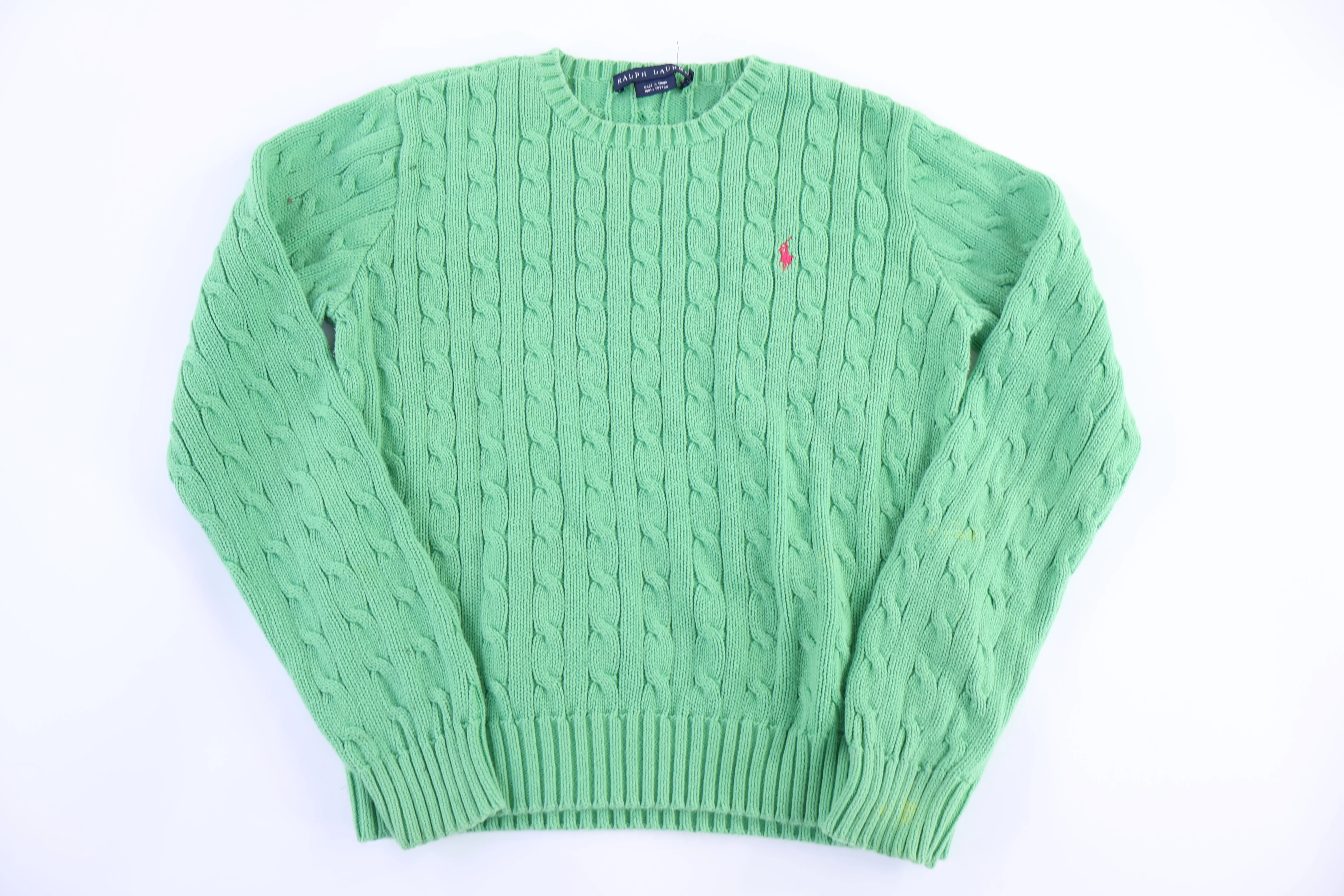 Youth Polo Ralph Lauren Embroidered Logo Green Knit Sweater