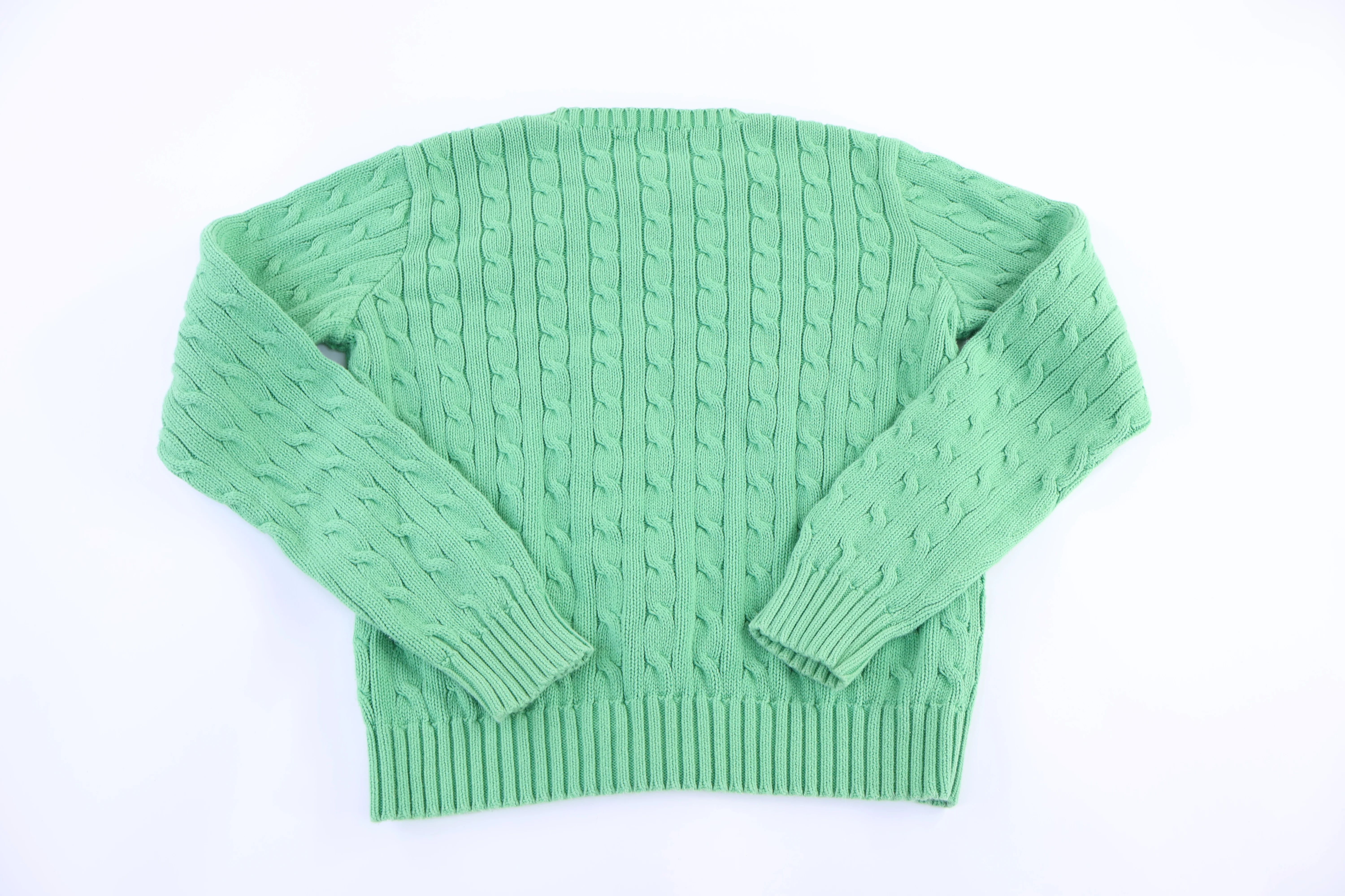 Youth Polo Ralph Lauren Embroidered Logo Green Knit Sweater - Image 2