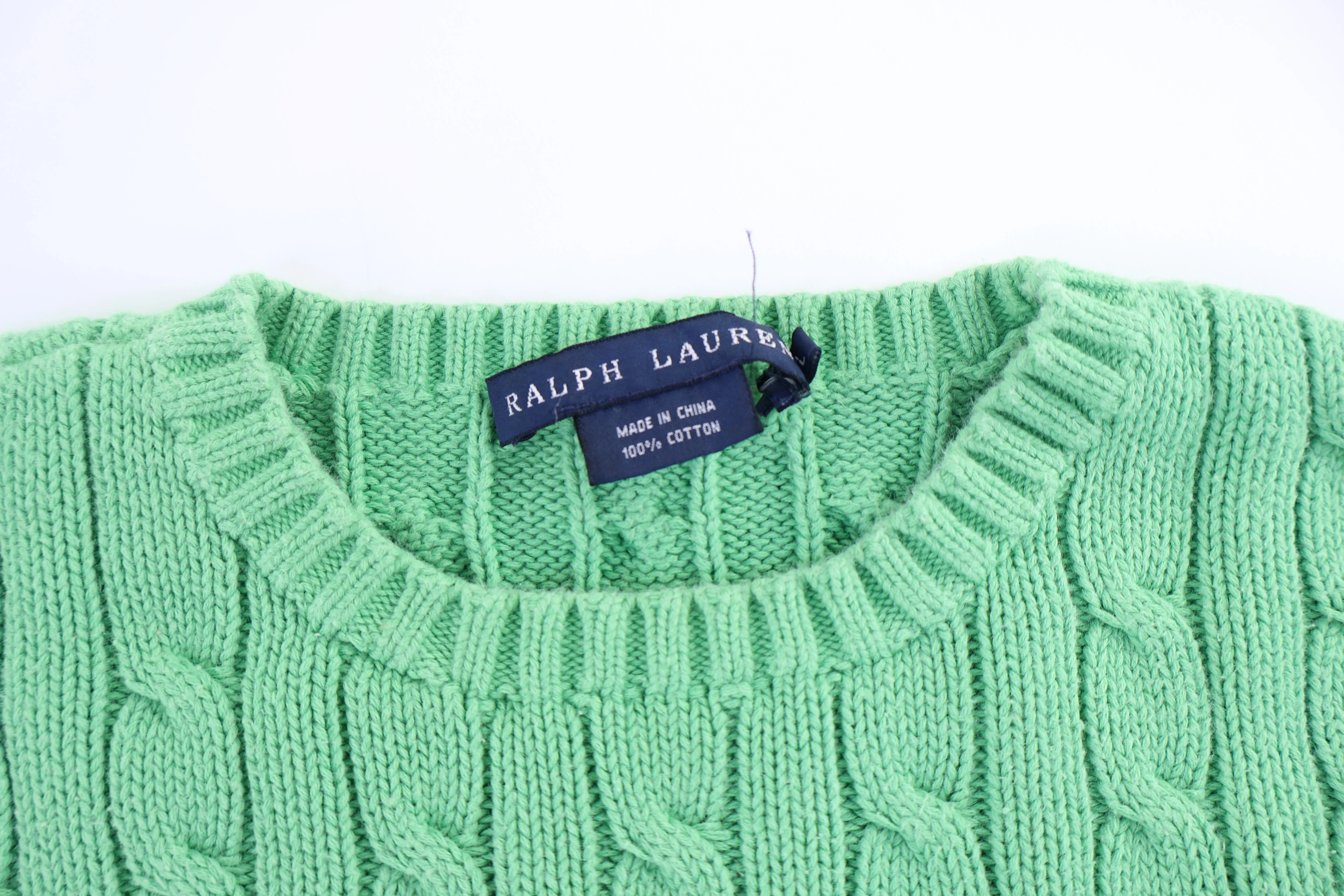 Youth Polo Ralph Lauren Embroidered Logo Green Knit Sweater - Image 3