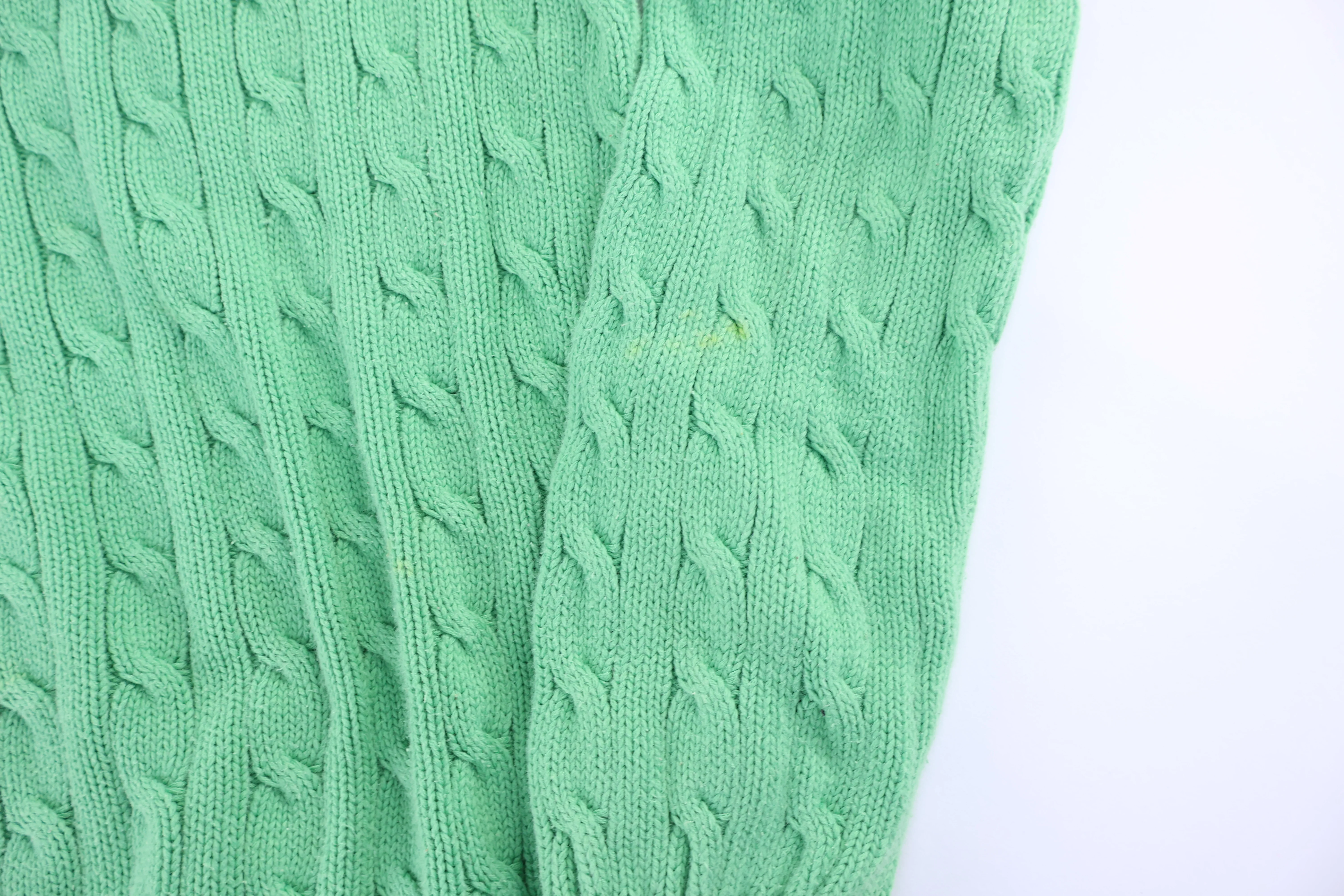 Youth Polo Ralph Lauren Embroidered Logo Green Knit Sweater - Image 4