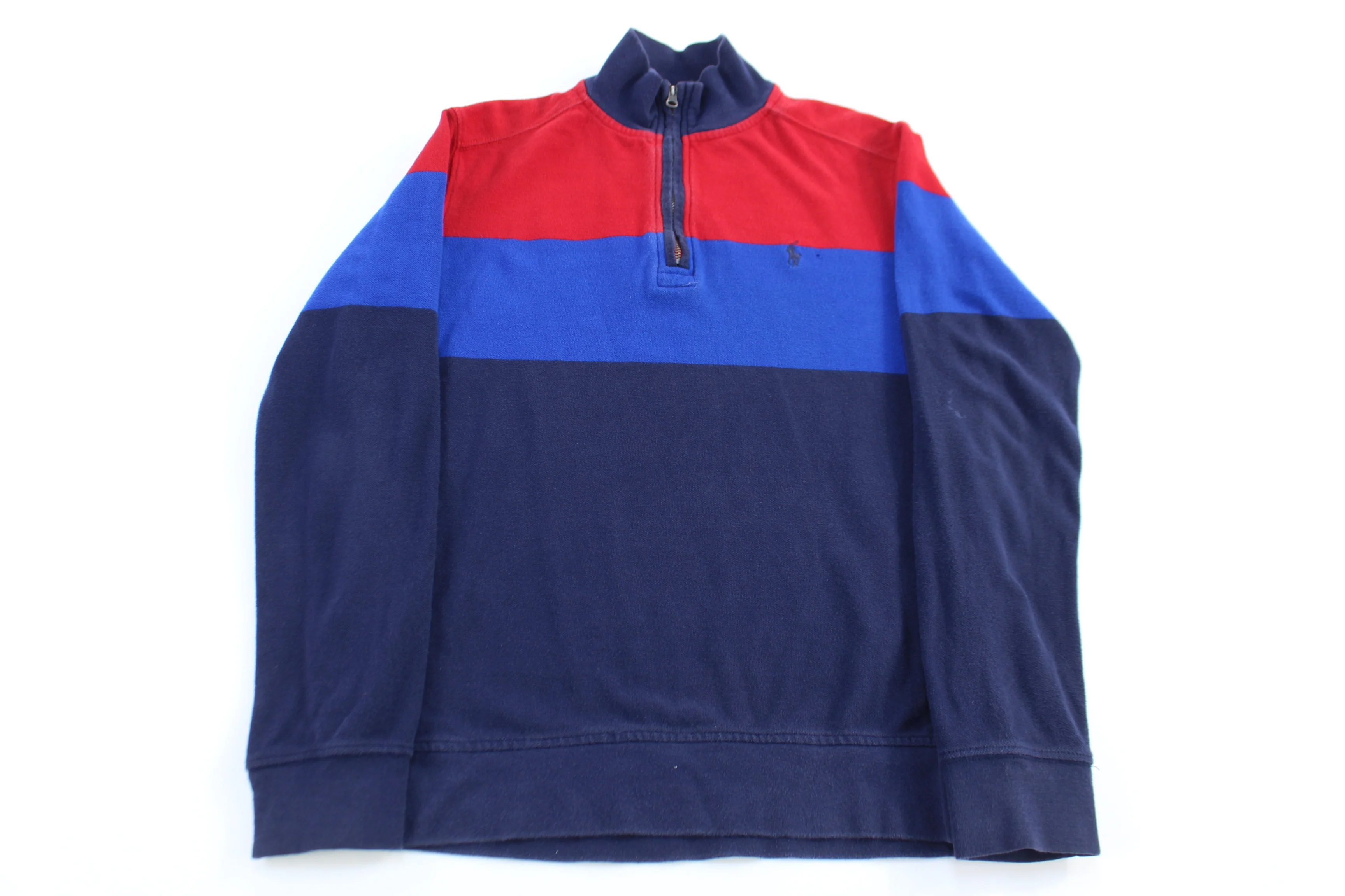 Youth Polo Ralph Lauren Red & Blue Quarter Zip Sweater