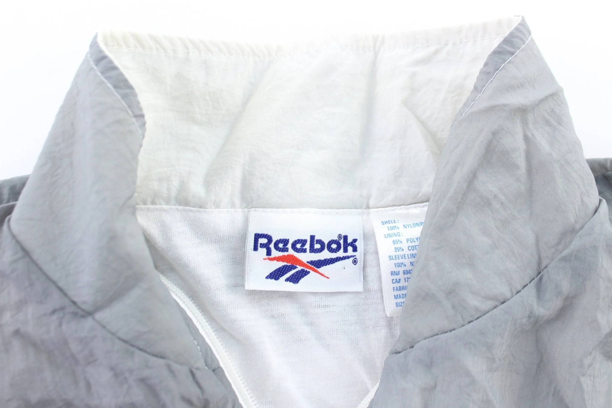 Youth Reebok Embroidered Logo Black, White, & Grey Zip Up Jacket - Image 3