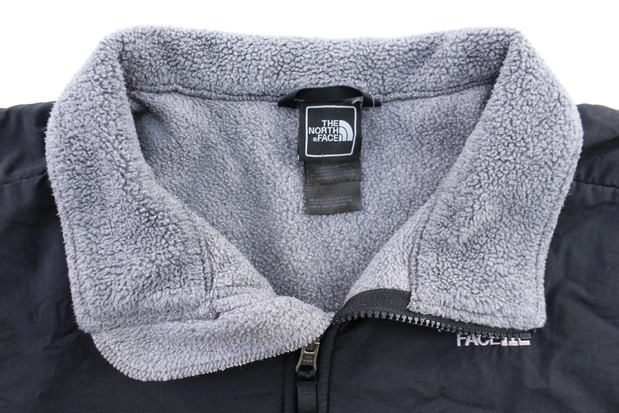 Youth The North Face Embroidered Logo Black & Grey Zip Up Jacket - Image 4