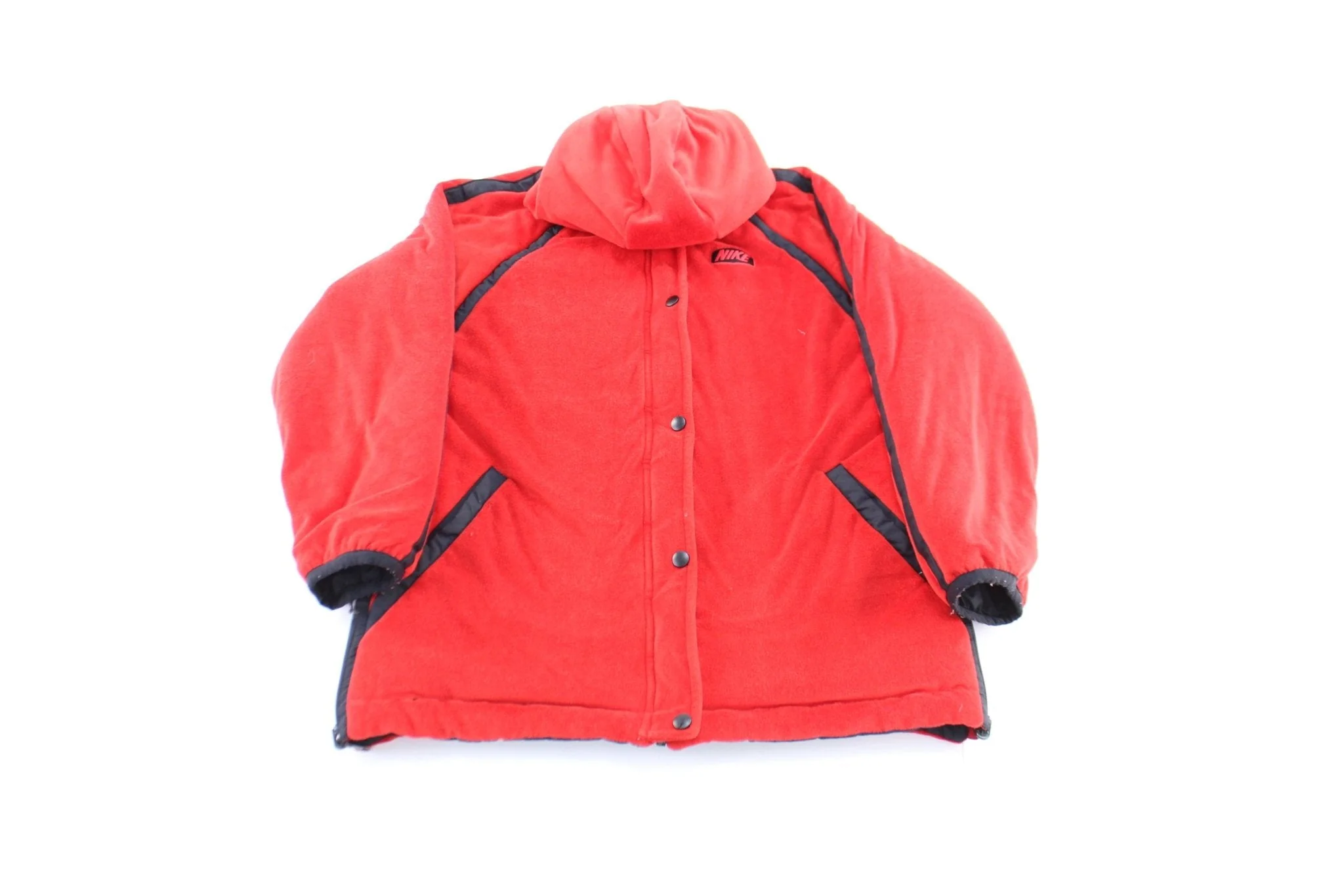 Youth Y2K Nike Embroidered Logo Black & Red Reversible Jacket - Image 3